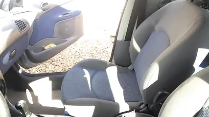 Транссексуал дрочит член в автомобиле